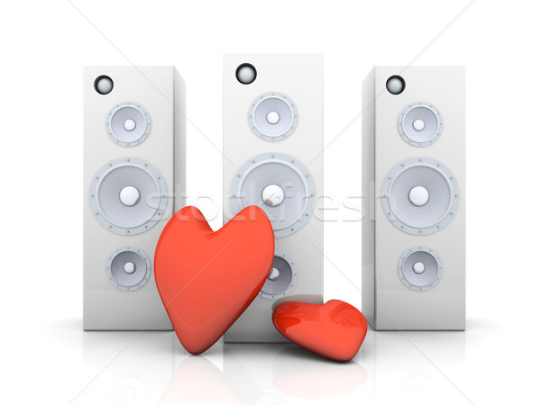 Amore canzone illustrazione 3d isolato bianco cuore Foto d'archivio © Spectral