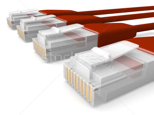 紅色 網絡 電纜 3D 呈現 區域網路 商業照片 © Spectral