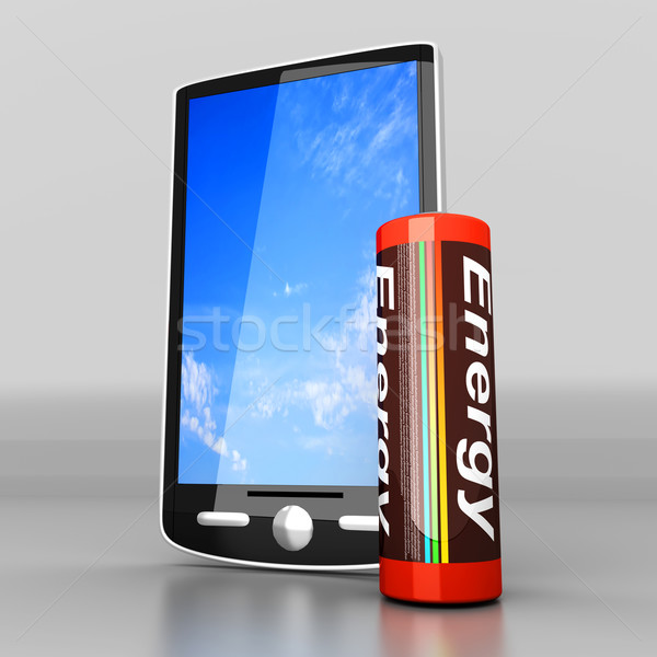 Smartphone baterii 3D świadczonych ilustracja Zdjęcia stock © Spectral