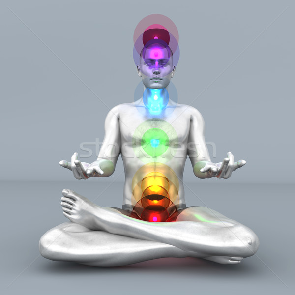 チャクラ 瞑想 女性 フル 3D ストックフォト © Spectral
