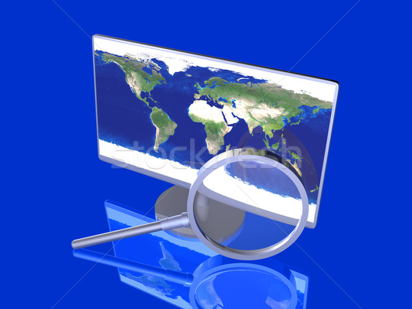 Globalny wyszukiwania 3D świadczonych ilustracja tekstury Zdjęcia stock © Spectral