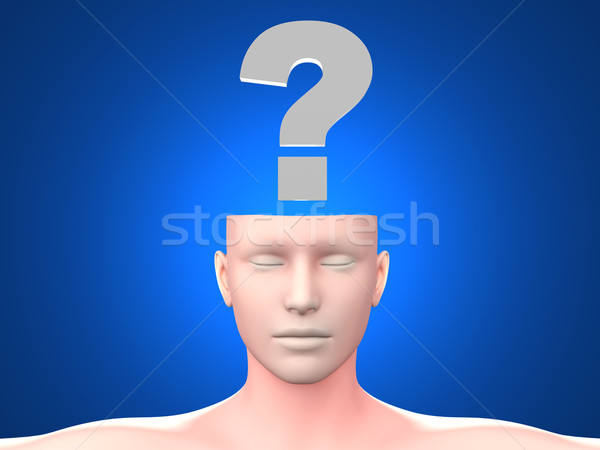 Frage Befragung Person Fragezeichen Kopf Stock foto © Spectral