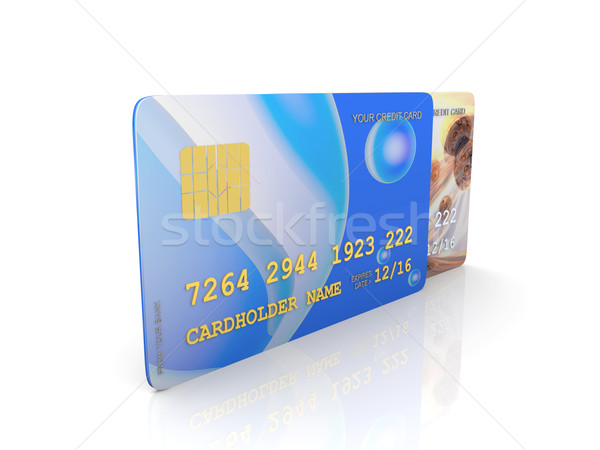 Stok fotoğraf: Kredi · kartları · 3D · render · örnek · yalıtılmış · beyaz