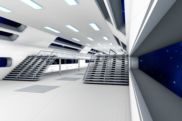 Raum Station Innenraum 3D Architektur Gebäude Stock foto © Spectral