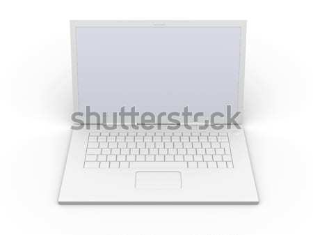 Laptop ilustração 3d isolado branco teclado monitor Foto stock © Spectral