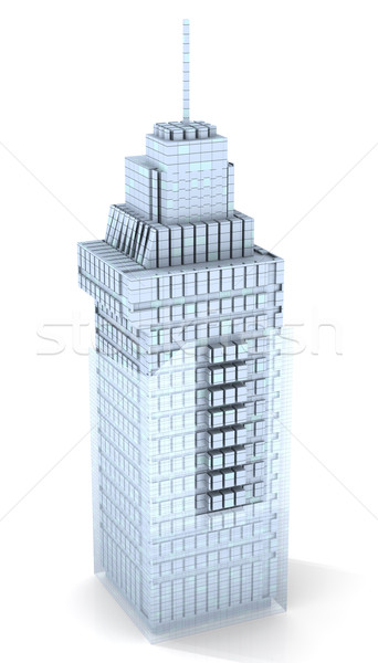 Architecture moderne contemporain gratte-ciel 3D rendu illustration [[stock_photo]] © Spectral