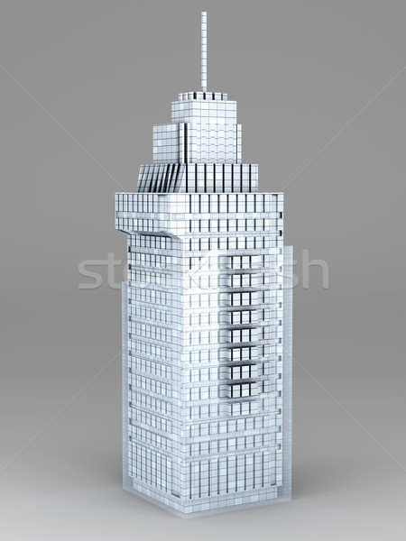 Moderne architectuur tijdgenoot wolkenkrabber 3D gerenderd illustratie Stockfoto © Spectral