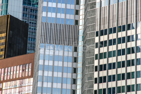Stock fotó: Felhőkarcolók · homlokzat · felhőkarcoló · Frankfurt · délelőtt · fő-