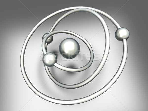 Atomi modell 3D renderelt illusztráció absztrakt Stock fotó © Spectral