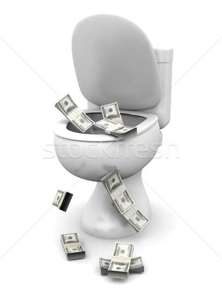 Dollár wc pénz 3D renderelt illusztráció Stock fotó © Spectral