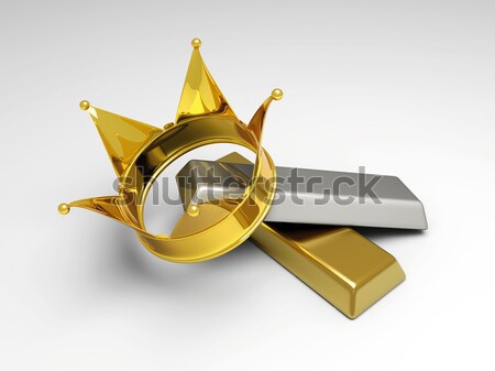 Zdjęcia stock: Królewski · korony · złota · srebrny · 3D · świadczonych