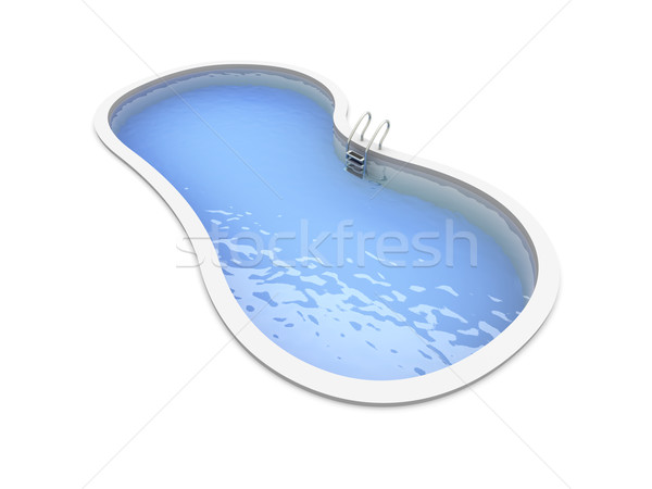 Сток-фото: Бассейн · 3D · оказанный · иллюстрация · изолированный · белый