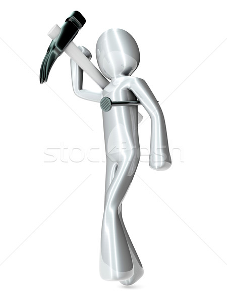 Ambachtsman cartoon tools 3D gerenderd illustratie Stockfoto © Spectral