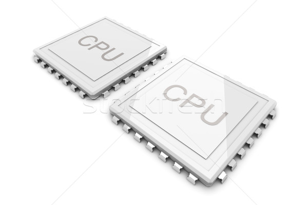 Foto stock: Núcleo · CPU · 3D · prestados · ilustración · dos
