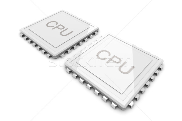 Core cpu 3D rendu illustration deux [[stock_photo]] © Spectral