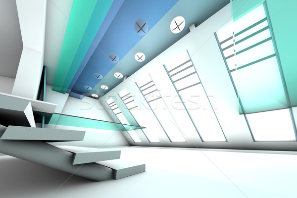 Corporate entree hal futuristische gebouw 3D Stockfoto © Spectral