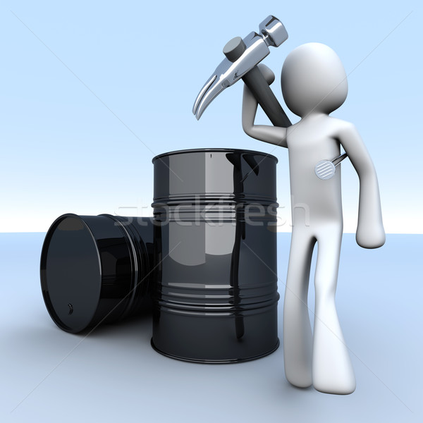 Ölarbeiter Arbeitnehmer Öl-Industrie 3D gerendert Illustration Stock foto © Spectral