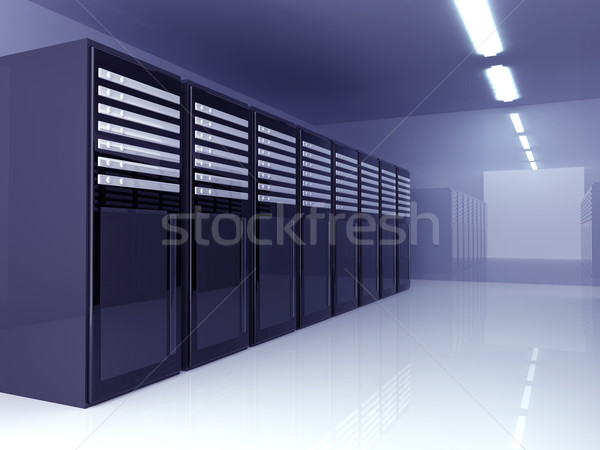 Server Zimmer 3D-Darstellung Netzwerk Bauernhof Kommunikation Stock foto © Spectral