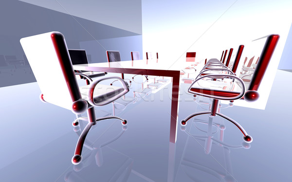 Stockfoto: Metaal · 3D · gerenderd · boardroom · business