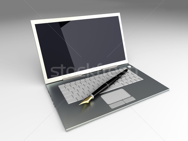 Digital escritor 3D prestados ilustração relâmpago Foto stock © Spectral