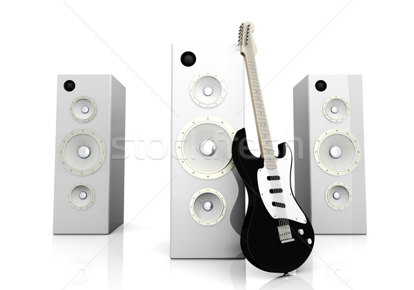 De audio entretenimiento 3D prestados ilustración guitarra Foto stock © Spectral