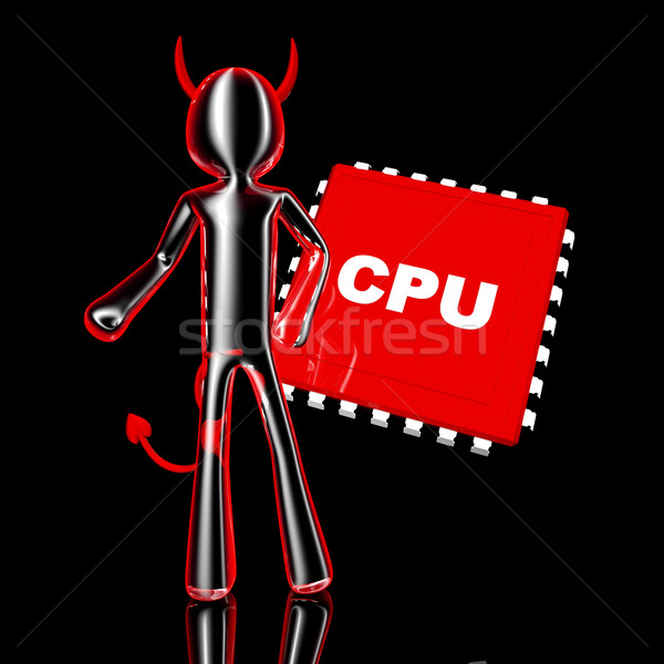 CPU diablo pequeño 3D prestados ilustración Foto stock © Spectral