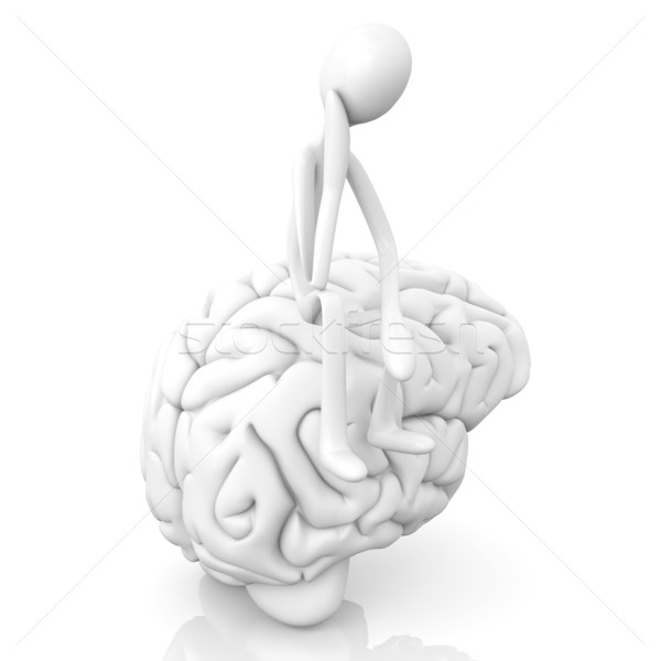 思想家 漫画 図 巨大な 脳 3D ストックフォト © Spectral