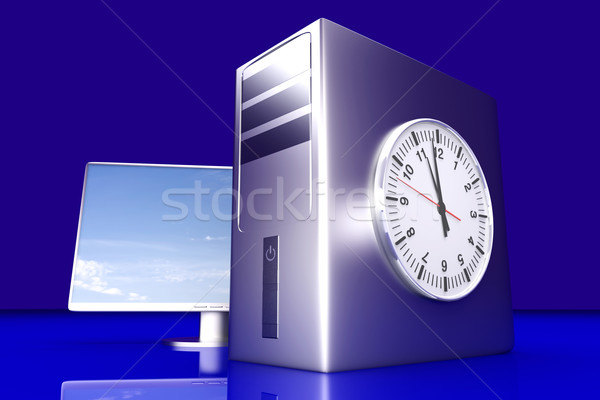 Stockfoto: Computer · tijd · digitale · server · 3D · gerenderd