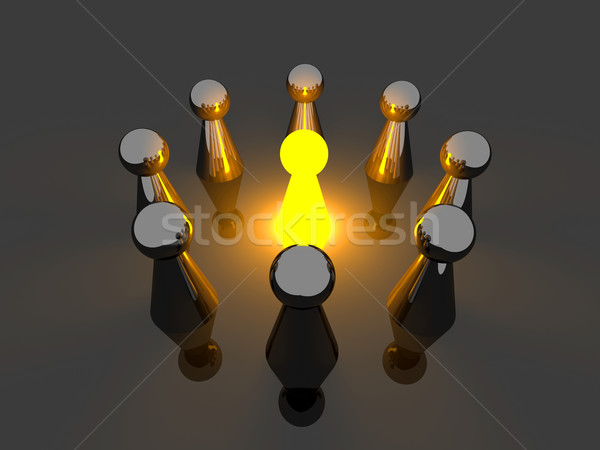 Beleuchtet ein 3D-Darstellung Business Menge dunkel Stock foto © Spectral