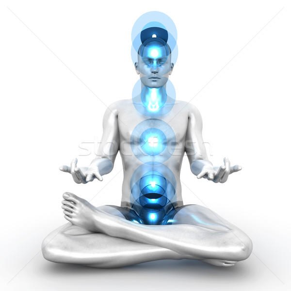 Csakra meditáció nő előad 3D renderelt Stock fotó © Spectral