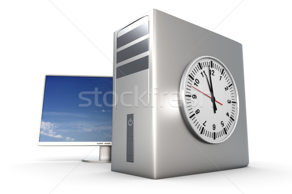 Számítógép idő digitális szerver 3D renderelt Stock fotó © Spectral