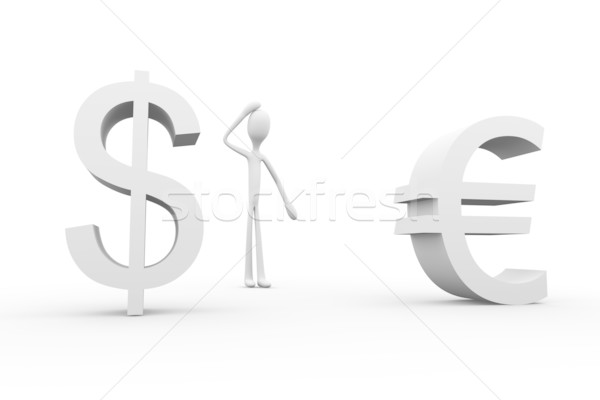 Dollar euro 3D gerenderd illustratie geïsoleerd Stockfoto © Spectral