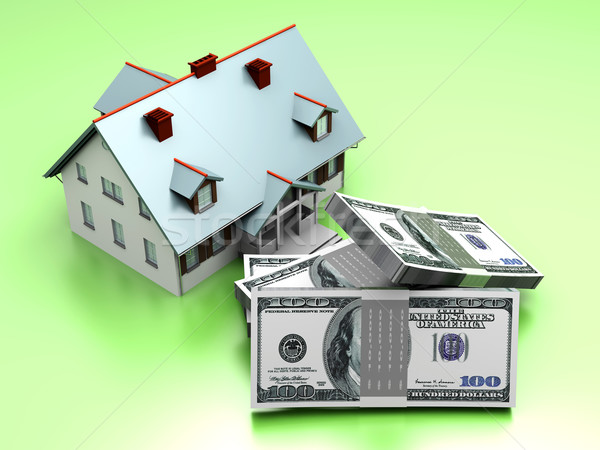 Immobilien Investitionen Geld 3D gerendert Illustration Stock foto © Spectral
