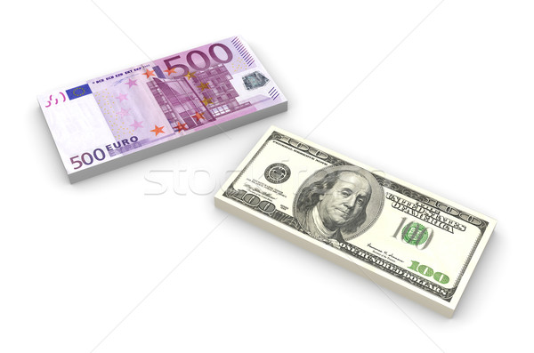 Stock photo: Dollar and Euro Notes	