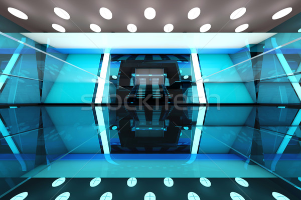 Futuristisch Eingang Halle Corporate Gebäude 3D Stock foto © Spectral