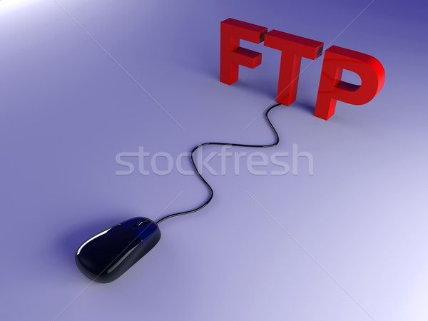 Stockfoto: Ftp · 3D · gerenderd · illustratie · verbinding · internet