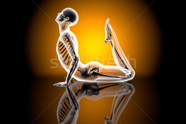 Jóga póz király kobra 3d illusztráció sport fitnessz Stock fotó © Spectral