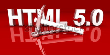 Html 50 outils 3D rendu illustration Photo stock © Spectral