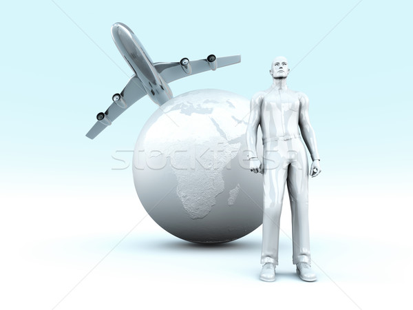 Wereldwijd reiziger 3D gerenderd illustratie kaart Stockfoto © Spectral
