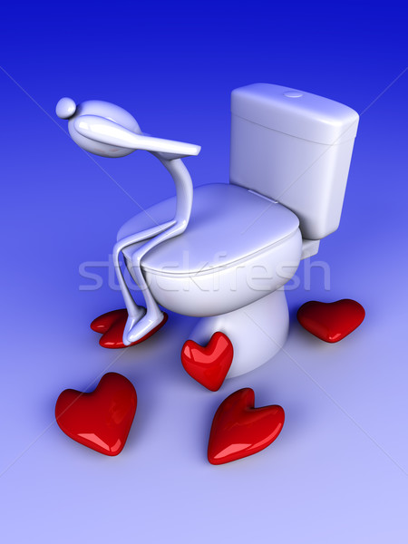 туалет 3D оказанный иллюстрация любви сердце Сток-фото © Spectral