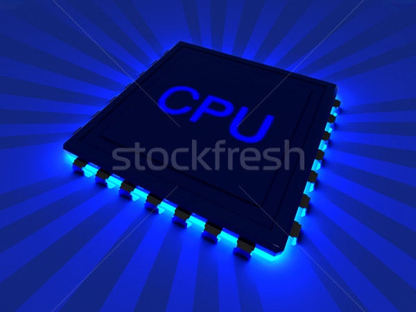 Cpu 3D gerendert Illustration glühend Komponente Stock foto © Spectral