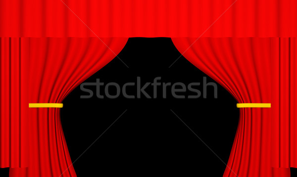 красный занавес 3d иллюстрации изолированный черный фон Сток-фото © Spectral