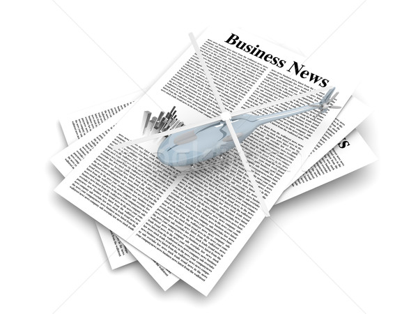 Hubschrauber News Business 3D gerendert Illustration Stock foto © Spectral