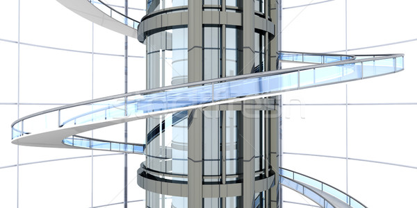 Futuristische architectuur science fiction 3D gerenderd illustratie Stockfoto © Spectral