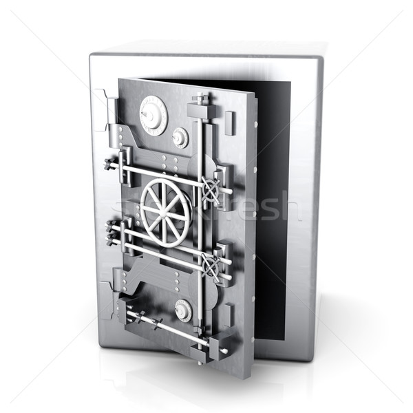 Veilig Open bank 3D gerenderd illustratie Stockfoto © Spectral