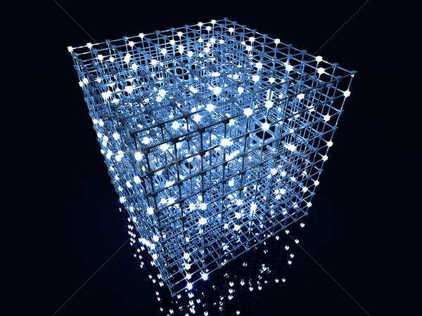 Mátrix 3D renderelt illusztráció izzó hálózat Stock fotó © Spectral