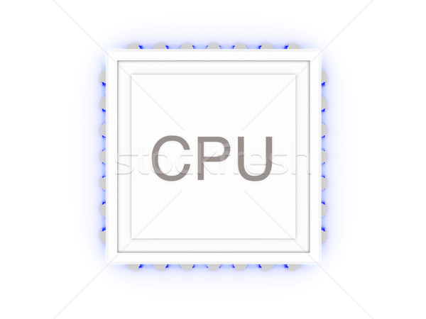 Glühend cpu 3D gerendert Illustration isoliert Stock foto © Spectral