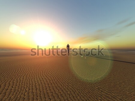 Spiegel seltsame surreal Phantasie Landschaft Hai Stock foto © Spectral