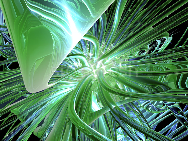 章魚 3D 呈現 插圖 綠色 抽象 商業照片 © Spectral