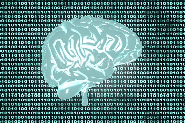 商業照片: 大腦 · 碼 · 人工智能 · 3D · 呈現 · 插圖